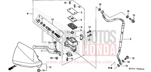 FR. BRAKE MASTER CYLINDER (DK/ED/U) XR400RX de 1999